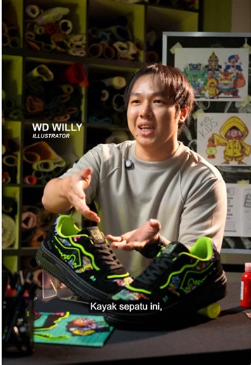 The Artist. The Story. The Shoes. WD Willy! Aerostreet x WD Willy. 24 Oktober 2026 | 12.00 WIB Exclusive at Shopee. Size 37 - 44 Rp 279.900 #FaceYourFear #AerostreetFaceYourFear #AnakRantau