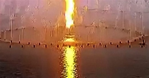 Lightning strikes fountain as children play nearby