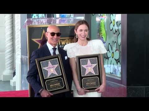 Emily Blunt, Stanley Tucci honored with stars on the Hollywood Walk of Fame