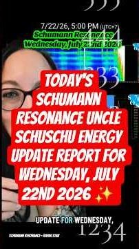 Today's Schumann Resonance Uncle Schuschu energy update report for Wednesday, July 22nd 2026 ✨