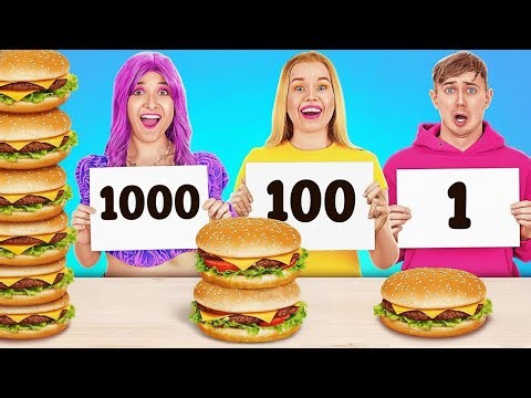 1000-Schichten-Essens-Challenge 🍔😂 Epischer Esskampf | 123 GO! FOOD