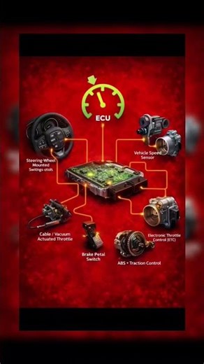The explanation how the ECU (Engine Control Unit) works with different vehicle components,