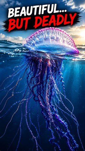 This Beautiful Ocean Creature Can Be Deadly 😨 Portuguese Man o’ War #shorts #deepsea #science