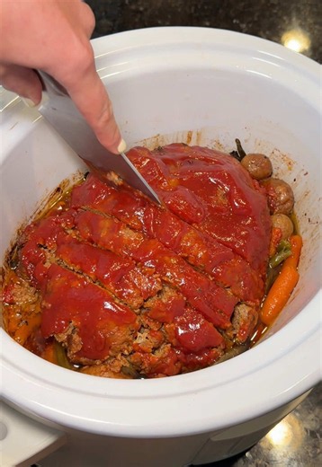 Crockpot Meatloaf with Potatoes & Veggies | School Nights in the Slow Cooker Part 6 The ultimate comfort food made right in the slow cooker! This easy crockpot meatloaf cooks alongside potatoes, carrots, and green beans for a complete family dinner with minimal prep. Ingredients Potatoes & Veggies 1 bag baby potatoes ½ bag baby carrots 1 cup green beans, optional ½ tsp salt ½ tsp garlic powder ½ tsp onion powder Meatloaf 2 lbs ground beef ½ sweet onion, chopped 2 tbsp parsley 1 cup crushed Ritz 