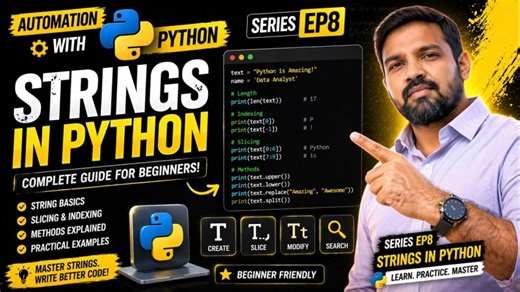 Python Strings Tutorial: Automation Essentials | Vistashiksha solutions Pvt Ltd posted on the topic | LinkedIn