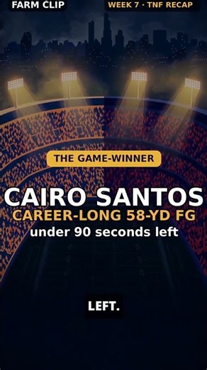Bears vs Patriots Final: 30-24 — Santos' Career-Long 58-Yarder Seals It 😱 #Bears #NFL #Shorts