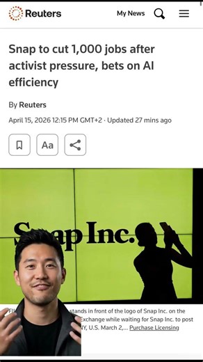 Snap just cut 16% of staff — because "AI efficiency" is the new layoff excuse every struggling platf