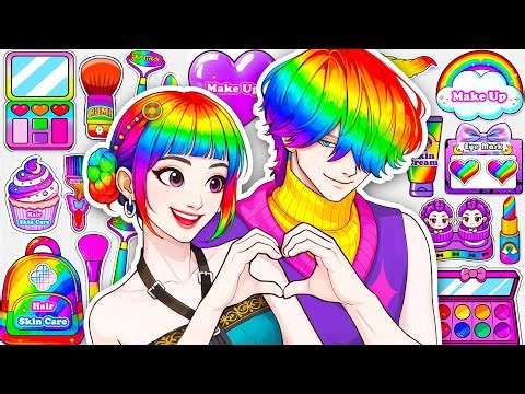 💖Paper DIY💖KPOP DEMON HUNTERS Zoey x Mystery Colorful Hair Skincare + Makeup Blind Bag Unboxing ASMR