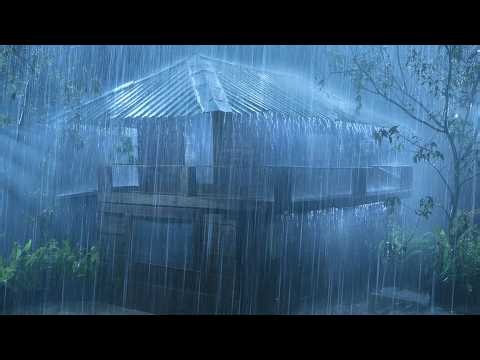 (No Ads) Heavy Rain & Thunderstorm on Tin Roof | Deep Sleep Sounds for Insomnia Relief