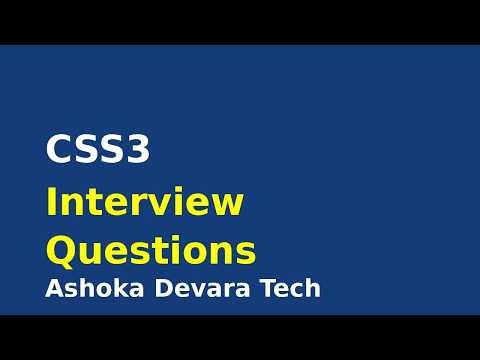 CSS3 Interview Questions and Answers for Beginners | Ashoka Devara Tech