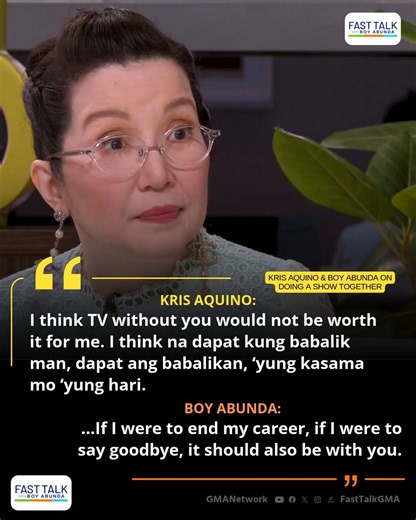 Fast Talk with Boy Abunda on X: "Kris Aquino, babalik lang sa telebisyon kung kasama ang King of Talk Boy Abunda. #FastTalkWithBoyAbunda | Weekdays, 4:05 PM #FTBAKrisAquino #KrisAquino #BoyAbunda" / X