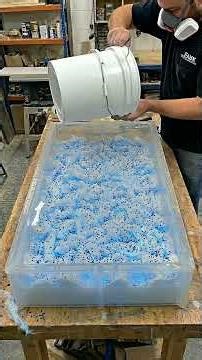 Making an INSANE Glowing Cloud Epoxy Table ☁️💙 (Satisfying DIY Pour)