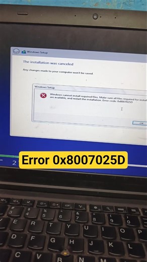 Error 0x8007025D #computerrepair #harddiskerror #usbboot #windowsinstallation