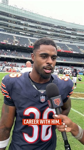 All smiles for Salvon Ahmed after a TD in his Bears debut #preseason #nfl #chicagobears