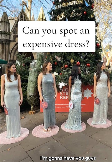 Sequin dresses mean Christmas season❄️ The winter fashion statement of all event wear outfits. But which one has the showstopping price tag?🌟 #fashiontiktok #OOTD #autumnfashion #streetinterview #fall TikTok challenge High street fashion Outfit inspo TikTok fashion Mini mic Autumn aesthetic Guessing game