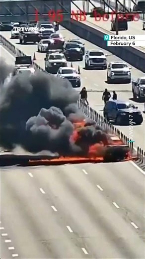 Driver narrowly escapes death as car explodes