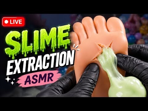 Oddly Satisfying Slime Extraction 🦶💚 | ASMR LIVE & Squishy Fun