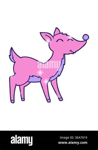 glitter effect animation of deer drawing Stock Video Footage - Alamy