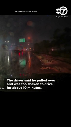 Driver Avoids Disaster as Truck Crashes in Front of Him