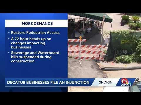Decatur Street businesses file injunction against Sewerage and Water Board over construction issues