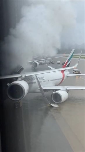 Jet Engine Fails on Flooded Runway Bangkok, Thailand — October 14, 2024 Passengers aboard a wide-body jet experienced a terrifying ordeal on Monday as their flight attempted to touch down on a heavily flooded runway during a severe tropical storm. Heavy rains had submerged large sections of the airfield, creating hazardous conditions for incoming aircraft as they battled visibility and traction issues. Footage captured from the terminal shows the plane hitting the water at high speed, sending ma