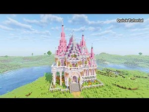 How to Build a Pink Castle Cottage in Minecraft (Quick Tutorial) | Pink Colonnade Cottage