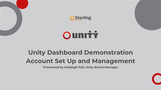 Unity Dashboard Demonstration - Account Set Up and Management