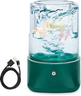 Mini Portable Washing Machine - USB Rechargeable 1L Small Washer with 2 Modes Deep Cleaning for Underwear, Socks & Baby Clothes, Compact Travel Laundry for Apartment, Dorm, Camping, Green