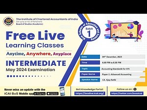 Intermediate Paper 1:AA | Topic: Accounting Standards for CFS | Session 2 | 04 Dec; 2023 Video Lecture | Crash Course for CA Intermediate