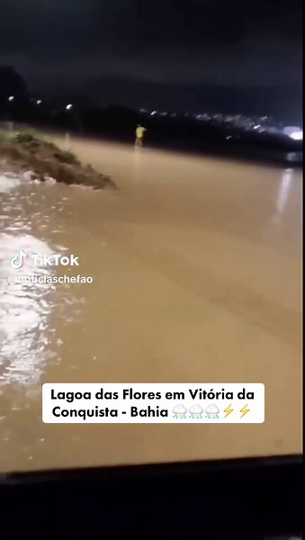 Lagoa das Flores em Vitória da Conquista-Bahia. ⚡️⛈️⛈️⛈️ Muita chuva. #chuva #temporal #raio #vitoriadaconquista #previsaodotempo