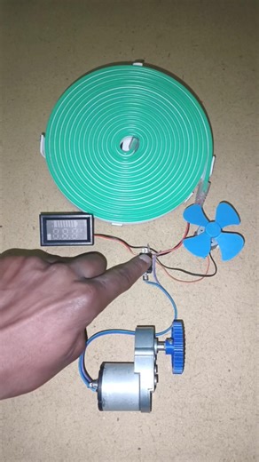 I Turned a Gear Generator Powering Into Strip LED Light & dc fan ,Voltagemeter _ DC Motor#dcmotor