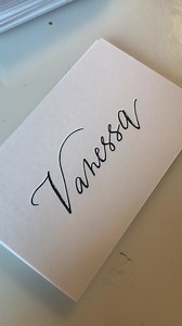 159K views · 1.6K reactions | No time lapse: Modern name cards. Did I write YOUR name? There’s a lot here ✌️❤️ Ready for tonight’s dinner party! Materials: Yasutomo Sumi Black Ink with Speedball Hunt 513 nib on client cardstock | Calligraphy Katrina | Facebook