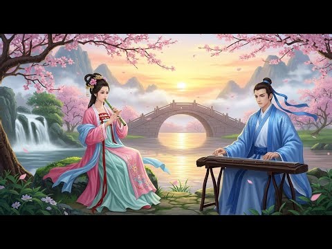 Ancient Chinese Love Melody – Flute & Guqin Under Cherry Blossoms 🌸
