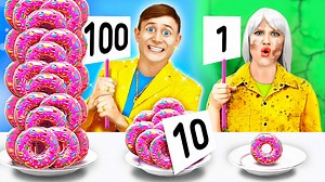 2.8K views · 51 reactions | 1 meal VS 100 meals challenge || rich VS broke! Epic food battle! | 123 GO | Facebook