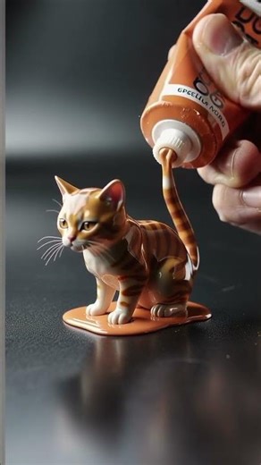 Cute Ginger Cat from the Toothpaste