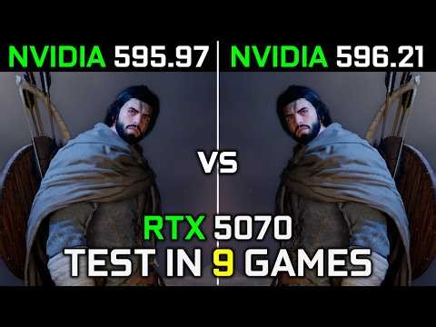 Nvidia Drivers (595.97 vs 596.21) | RTX 5070 | Test in 9 Games | 2026