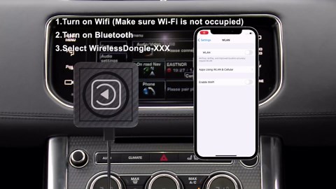 SANPTENT Wireless CarPlay & Android Auto Adapter, Convert Factory Wired to Wireless, Compatible for Cars from 2017 & iPhone iOS 10+/ Android 11+, Plug and Play, 2-in-1 Dongle