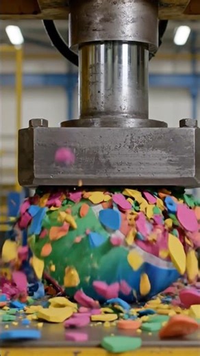 Hydraulic Press Crushing Colorful Ball | Extreme Pressure Test