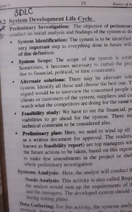19Basics of InSDLC5.2 System Development Life CyclePrelim... | Filo