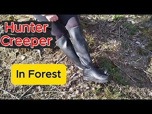 Testing Hunter Creeper wellies in forest and having Fun