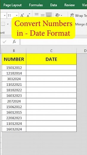 How to convert number to date format in excel | #shorts #excel #exceltips #interviewquestions