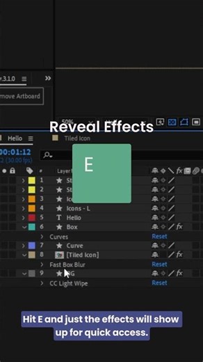 After Effects Timeline Shortcuts 08 - Show All Effects | #aftereffects #aftereffectstutorial