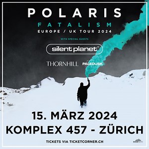 Am Freitag, 15. März 2024 kommt die Metalcore-Band Polaris in den Komplex 457 in Zürich. Im Gepäck haben sie ihr neustes Album Fatalism und ihre Top-Hits! Tickets findest du hier ⬇ 🎟https://bit.ly/PolarisZH24 #music #goodnews #goodnewsproductions #konzert #shows #switzerland #concert #livemusic #live #ticketcorner #polaris #polarisband #komplex457 #zurich #metal #metalcore | Good News Productions