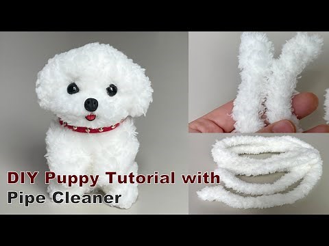 DIY Puppy Dog with Pipe Cleaner Craft Animal Tutorial with Chenille Stick