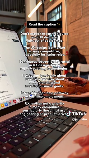 Sharing my unfiltered thoughts about becoming a UX designer in 2024: 🫠 Don’t expect to earn 6 figures as a UX designer right out of bootcamps. Although the average base salary for UX designers in the US is $94,544 per year as of December 2023, according to Glassdoor, most junior designers don’t make this amount of money when they start out. - 🫠 The UX design job market is very competitive, especially for junior roles. There are not many junior positions in the market right now. Consider taking
