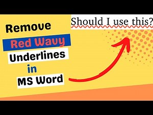 How to Remove Red Wavy Underlines in a Word || Remove Red Lines in Word