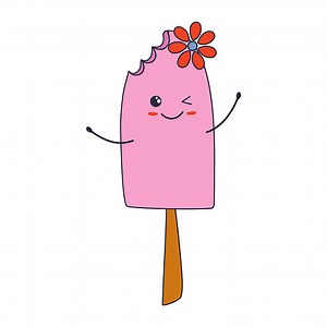 Cute kawaii popsicle. Summertime veggie dessert. Doodle style vector...
