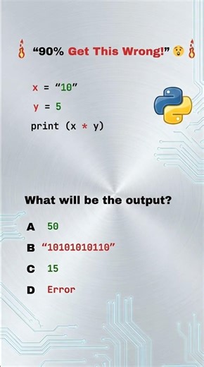 The Power of String Multipliers in Python #programming #python #codingquiz
