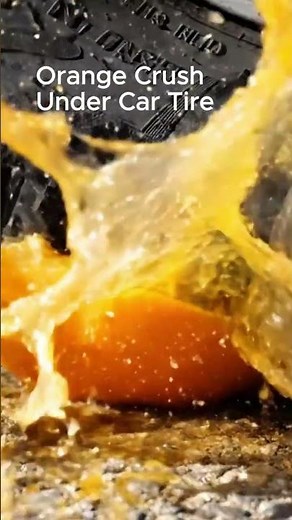 Orange Crush Under Car Tire | Satisfying ASMR Slow Motion