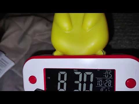 how to set a Teknofun / madcow entertainment pokemon pikachu light-up alarm clock